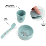 DonebyDeer Celebration Blue Stick&Stay Dinner Set