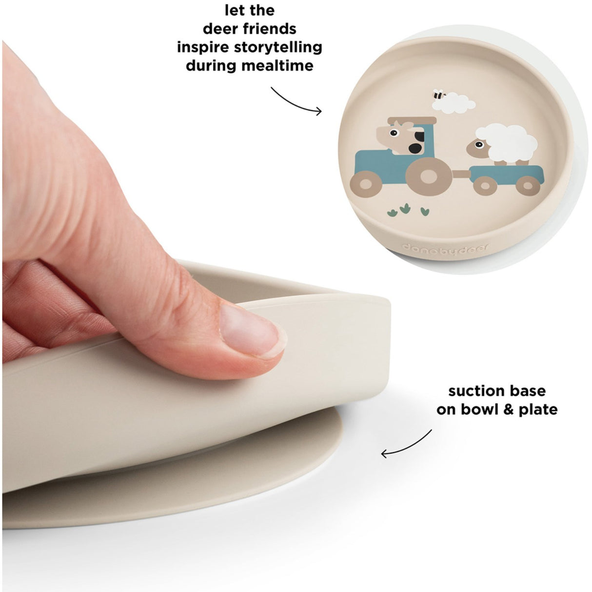 DonebyDeer Tiny Farm Sand Stick&Stay Dinner Set