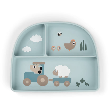 DonebyDeer Tiny Farm Blue Stick&Stay Inddelt Plate