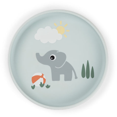 DonebyDeer Playground Blue Silicone Stick&Stay Plate