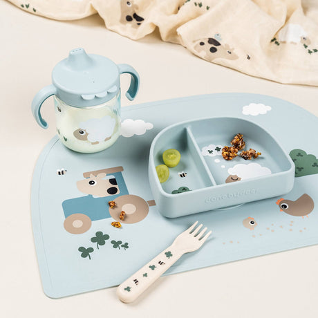DonebyDeer Tiny Farm Blue Stick&Stay Inddelt Bowl
