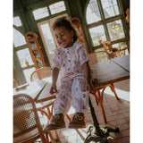 Fliink Chalk Pink Aop Colombe Ruffle Pants