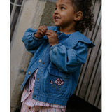 Fliink Medium Denim Blue Don Rose Bomberjacket