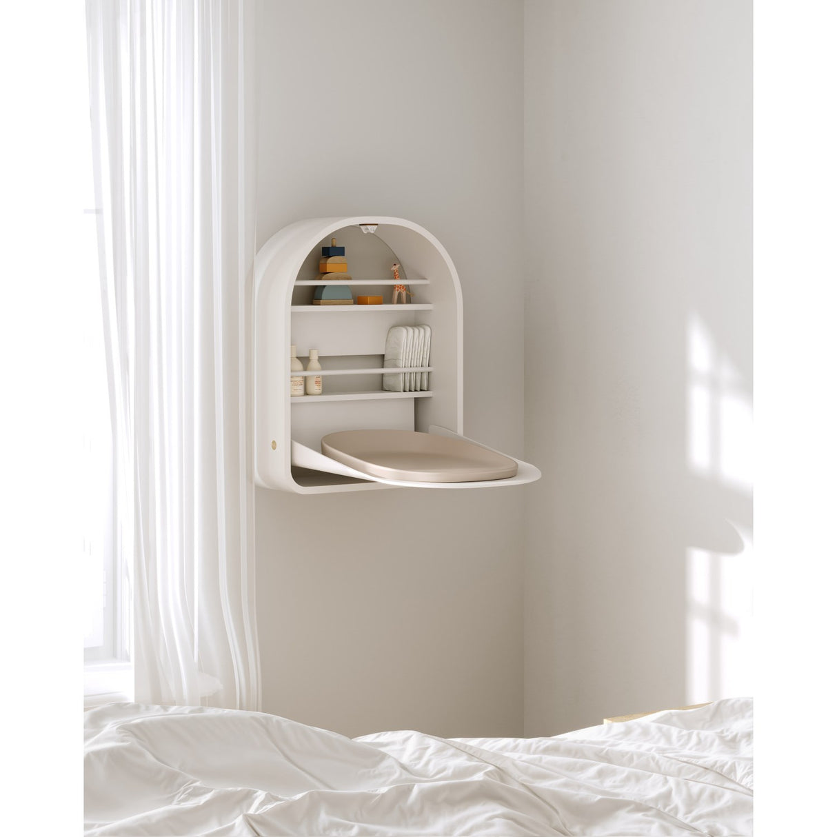 KAS Kopenhagen White Kai Wall Changing Table White