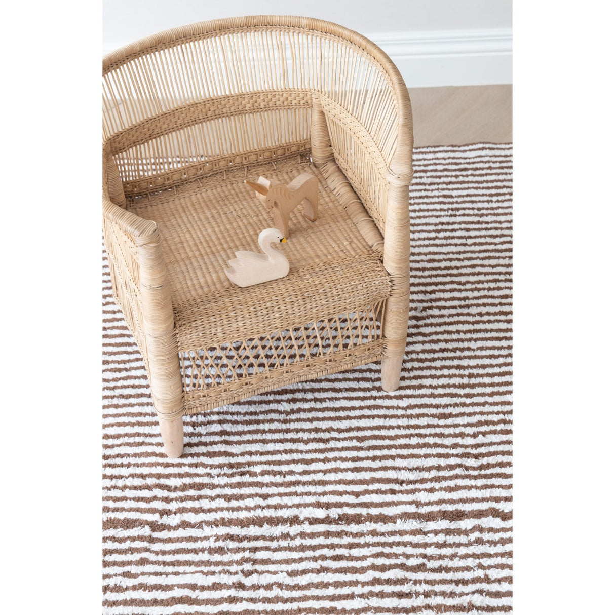 KAS Kopenhagen Brow & Nautral Brown Stripes Rug 120X160