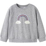 Name It Grey Melange Rainbow Clouds Nmfvenus Ls Nreg Sweat Bru