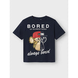 Name It Navy Blazer Nkmstuff Bod Ss Nreg Top Box Sky