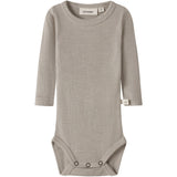 Lil'Atelier Feather Gray Nbnnalu Rib Wo/Mo Ls Slim Body Lil