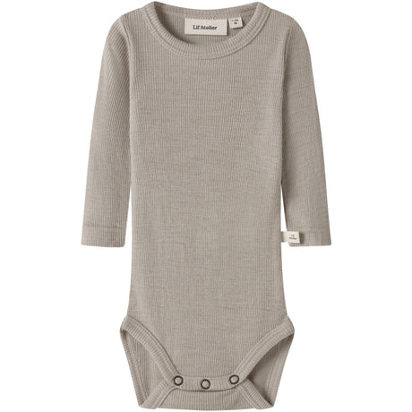 Lil'Atelier Feather Gray Nbnnalu Rib Wo/Mo Ls Slim Body Lil