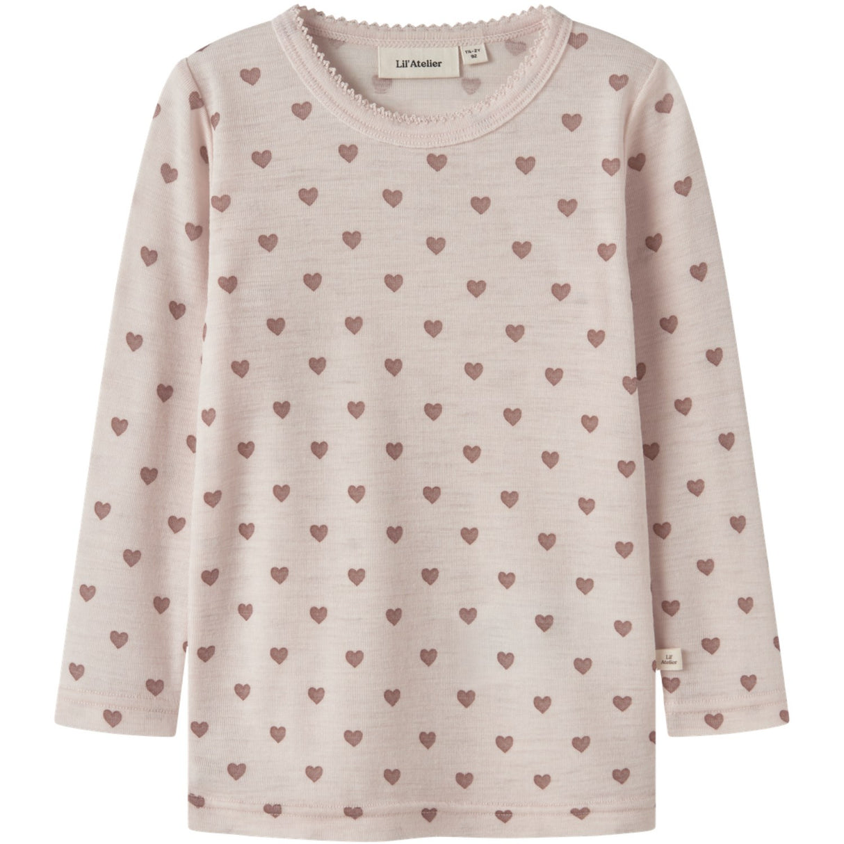 Lil'Atelier Morganite Heart Nmfnoel Nia Wool Ls Slim Top Lil