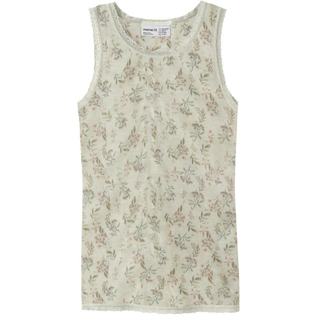 Name It Snow White Flowers + Leafs Nkfwang Wool Needle Tank Top