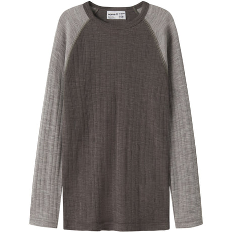 Name It Morel Satellites Sleeves Nkmwang Wool Needle Ls Top Solid