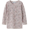 Name It Violet Ice Flowers + Leafs Nmfwang Wool Needle Ls Top Noos