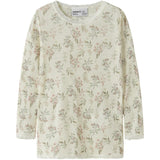 Name It Snow White Flowers + Leafs Nmfwang Wool Needle Ls Top Noos