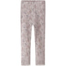 Name It Violet Ice Flowers + Leafs Nmfwang Wool Needle Leggings Noos