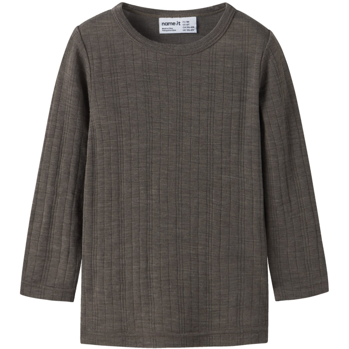 Name It Morel Nmmwang Wool Needle Ls Top Solid Noos