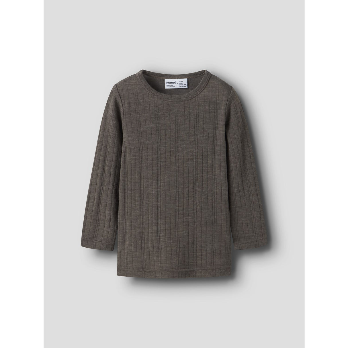 Name It Morel Nmmwang Wool Needle Ls Top Solid Noos