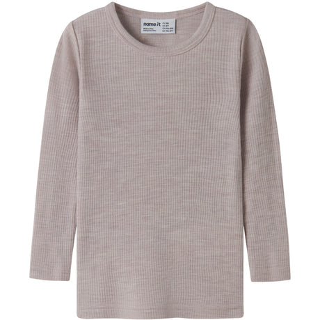 Name It Violet Ice Nmnwax Wool Rib Ls Top Noos