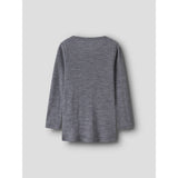 Name It Folkstone Gray Nmnwax Wool Rib Ls Top Noos