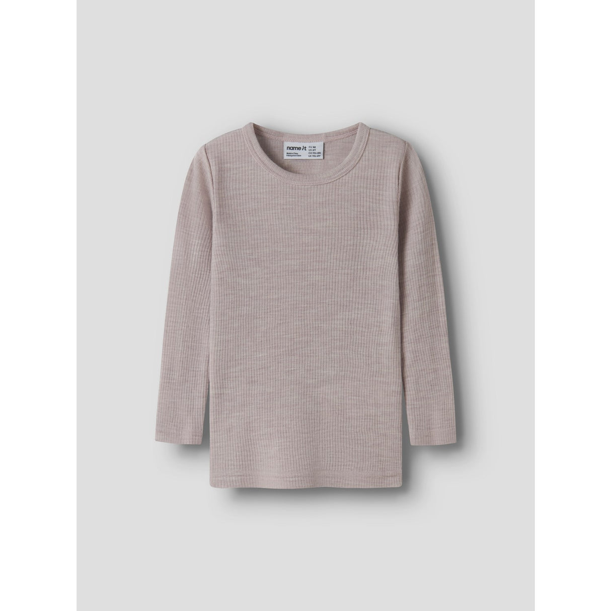 Name It Violet Ice Nmnwax Wool Rib Ls Top Noos