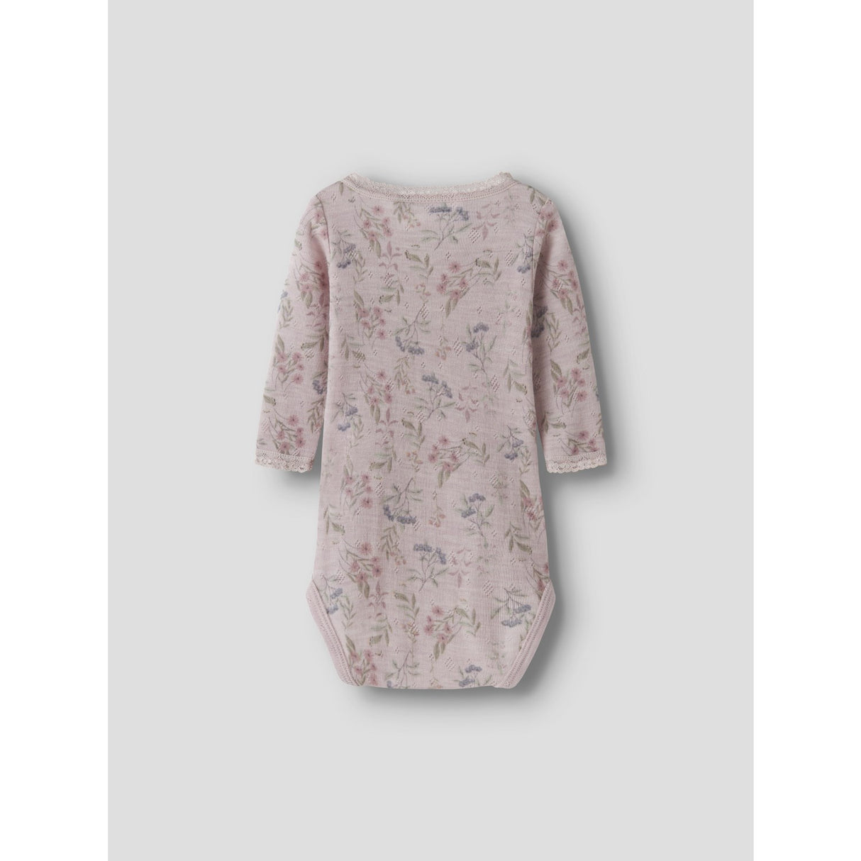 Name It Violet Ice Flowers + Leafs Nbfwang Wool Needle Ls Body Noos