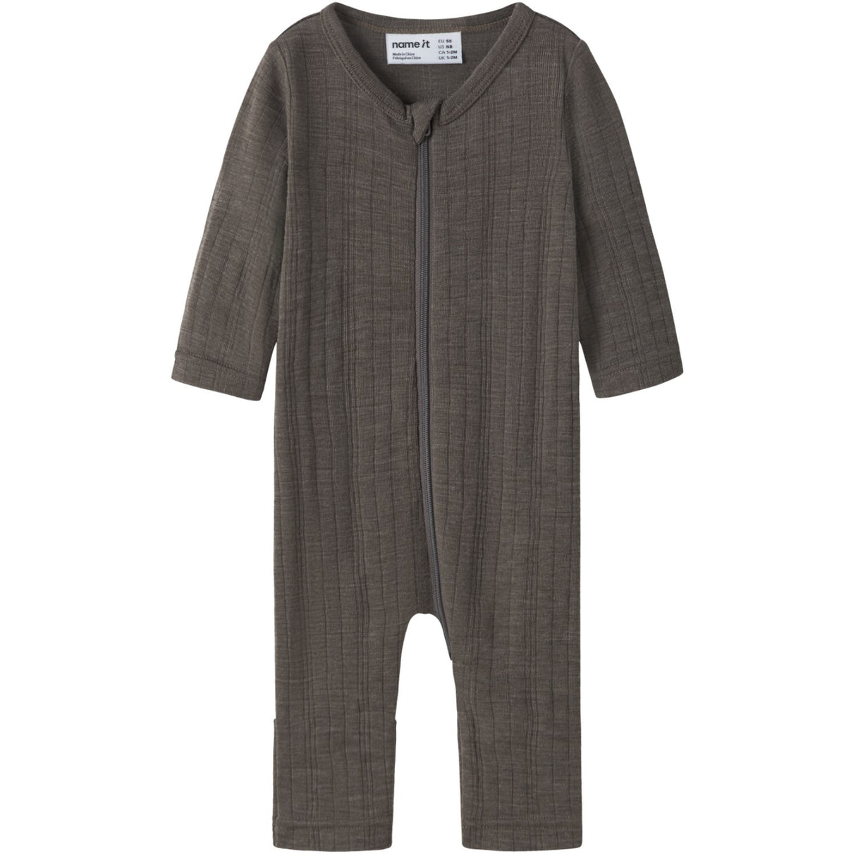 Name It Morel Nbmwang Wool Needle Nightsuit Solid