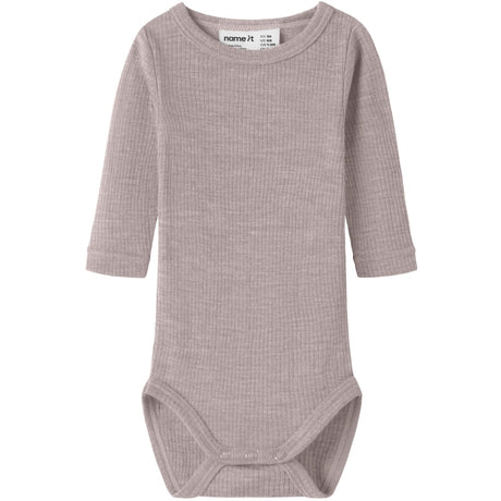 Name It Violet Ice Nbnwax Wool Rib Ls Body Noos