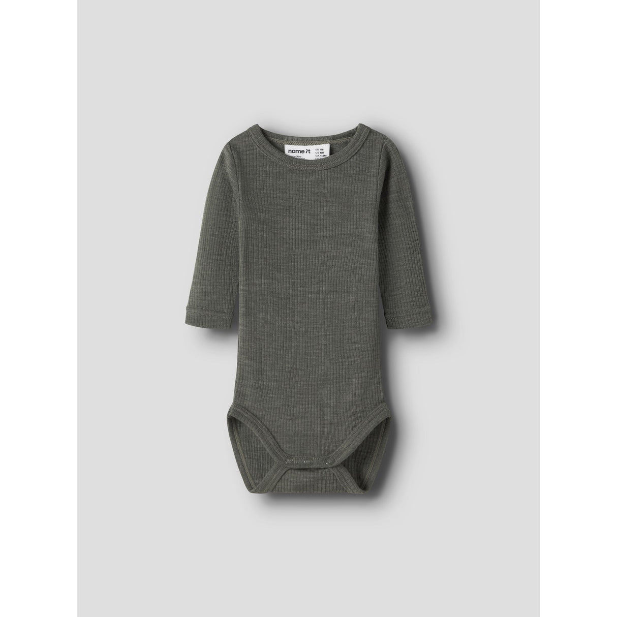 Name It Mulled Basil Nbnwax Wool Rib Ls Body Noos