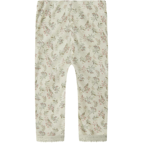Name It Snow White Flowers And Leafs Nbfwang Wool Needle Leggings Noos