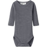 Name It Folkstone Gray Nbnwax Wool Rib Ls Body Noos