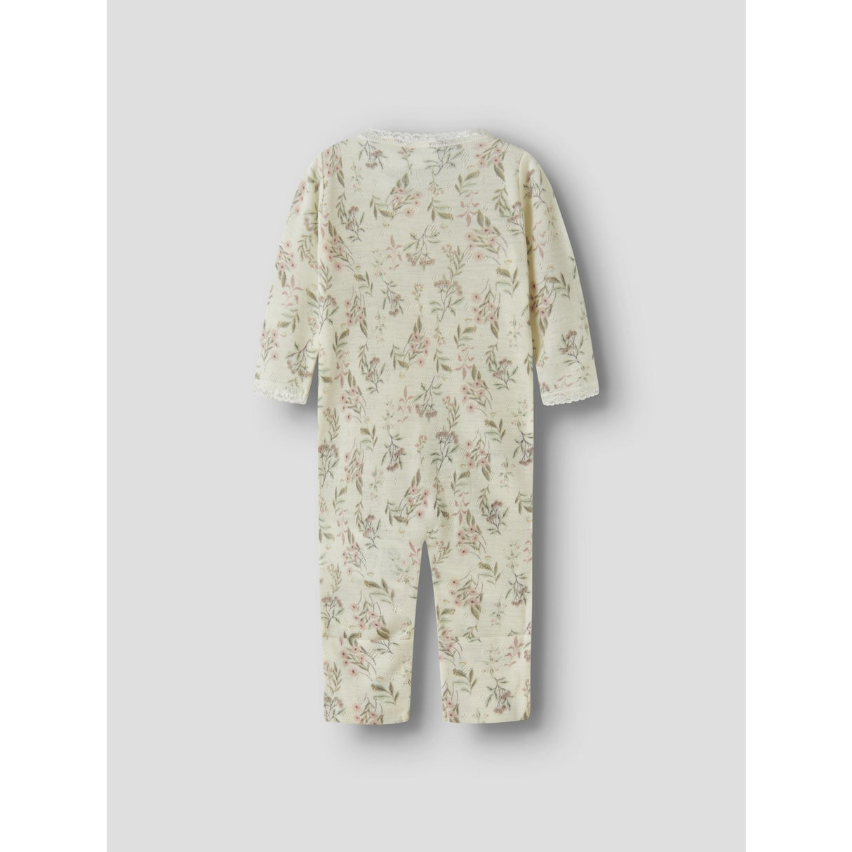 Name It Snow White Flowers + Leafs Nbfwang Wool Needle Nightsuit Noos