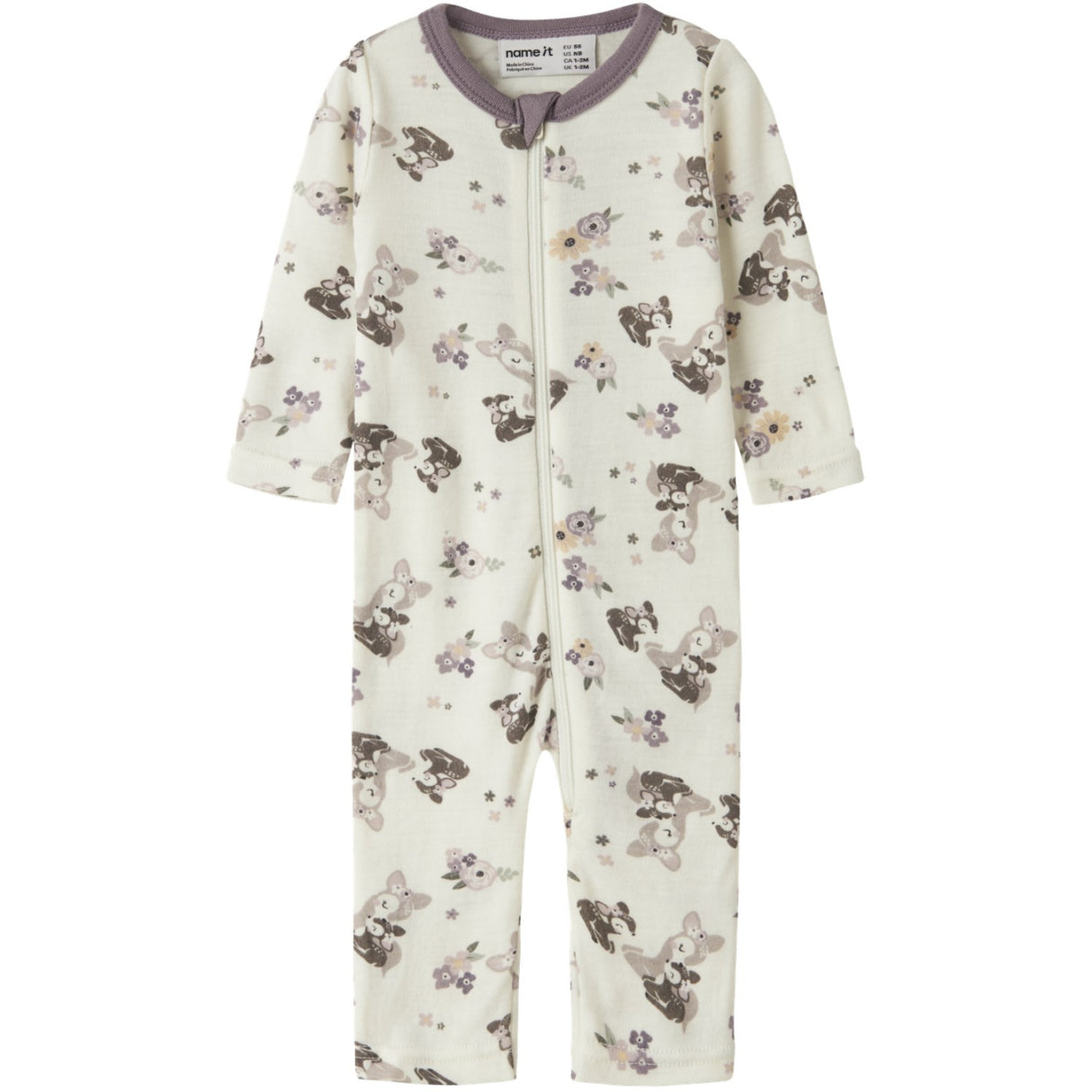 Name It Snow White Bambi + Flowers Nbfwillit Wool Ls Suit