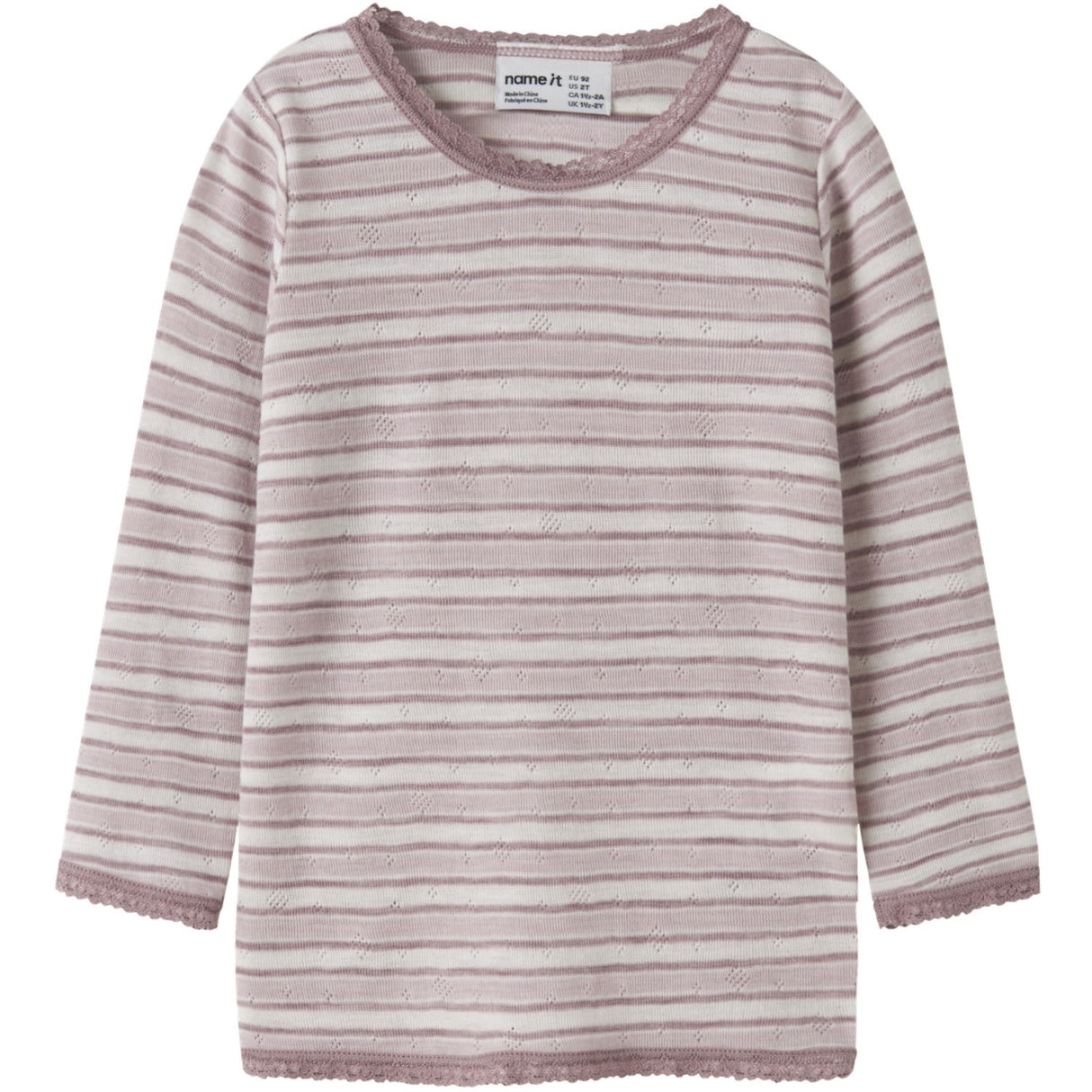 Name It Snow White Violet Ics + Toadstool Nmfwang Wool Needle Ls Top Noos