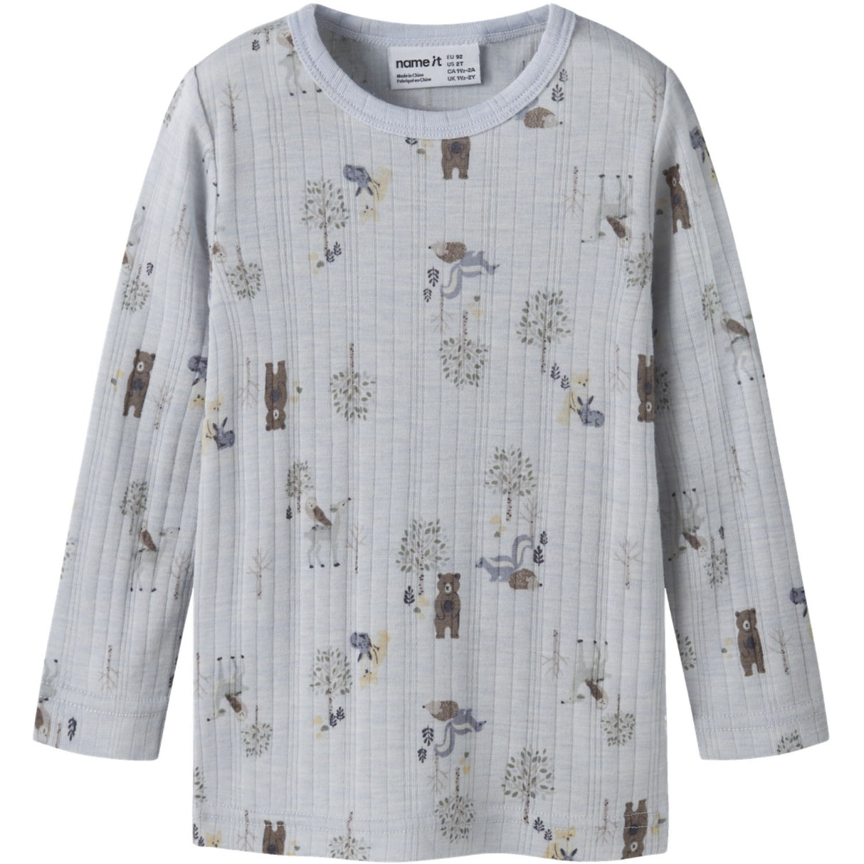Name It Arctic Ice Forest Animals Nmmwang Wool Needle Ls Top Noos