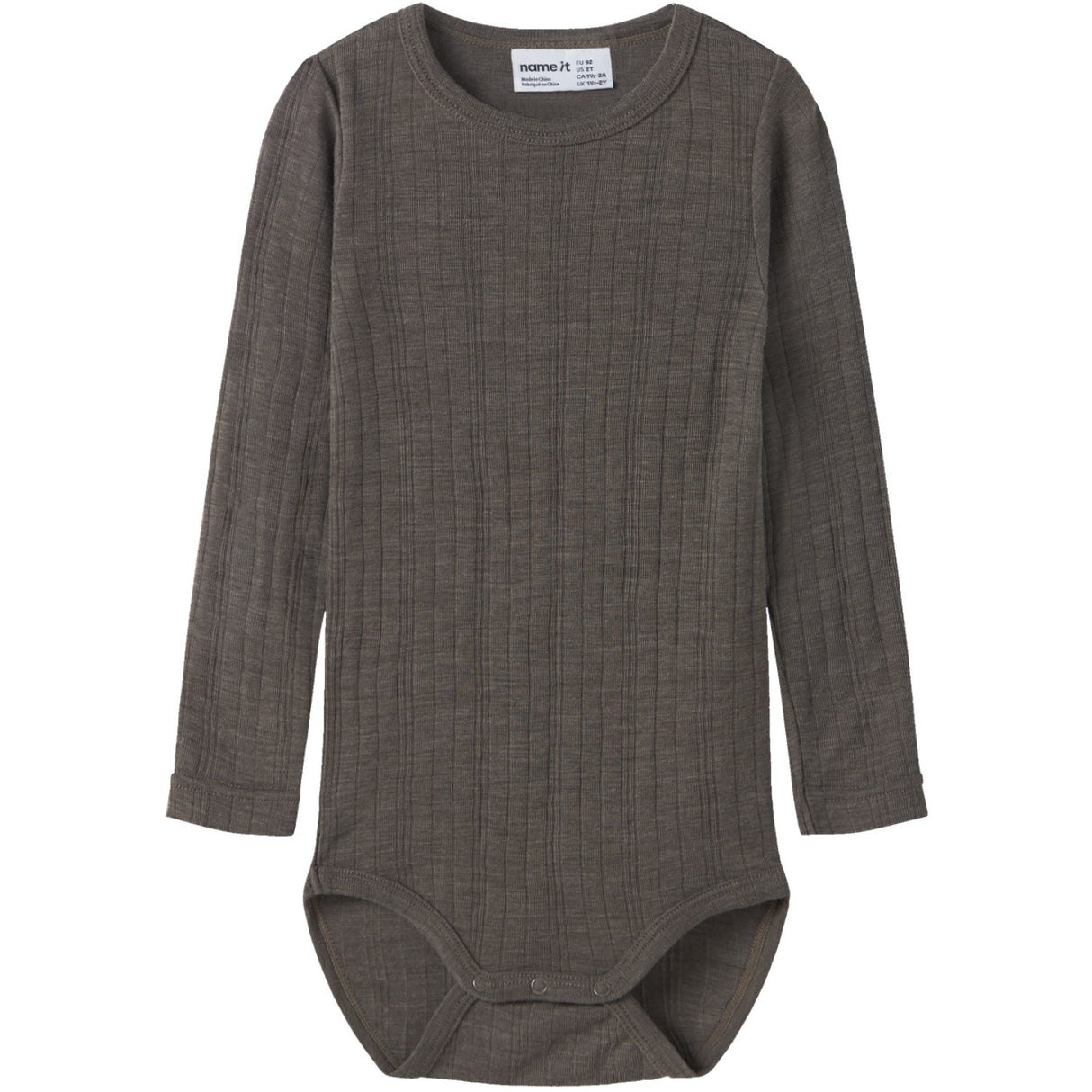 Name It Morel Nmmwang Wool Needle Ls Body Solid
