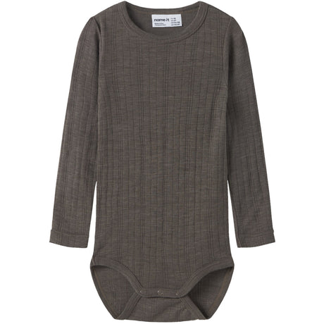 Name It Morel Nmmwang Wool Needle Ls Body Solid