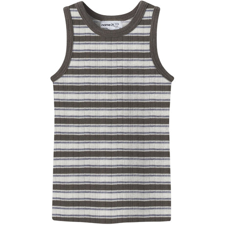 Name It Snow White Morel/Folkstone Gray Nmmwang Wool Needle Tank Top
