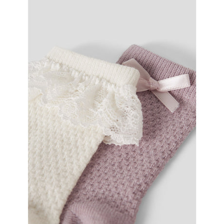 Name It Violet Ice Nmfwakma Wo/Bl Structure 2P Socks