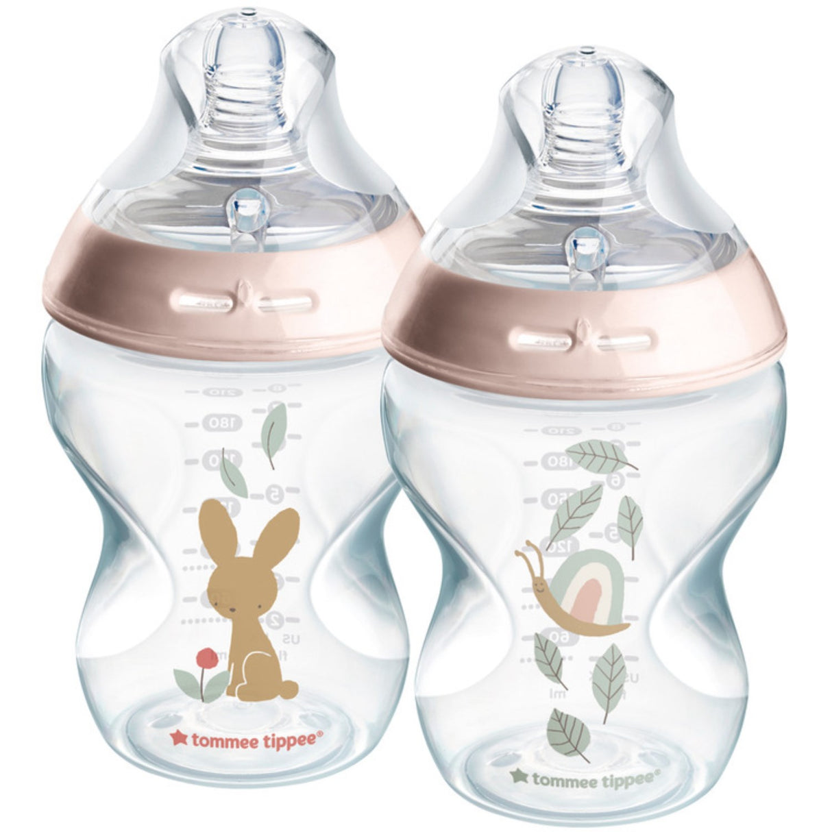Tommee Tippee Natural Start Baby Bottle 2 X 260 Ml - Deco Pink