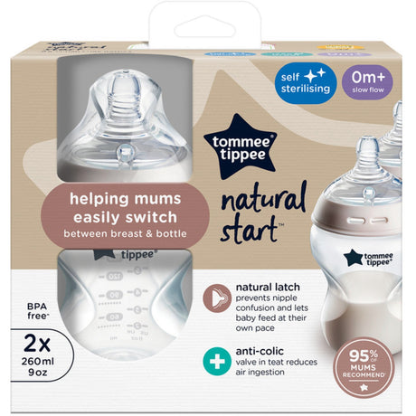Tommee Tippee Natural Start Baby Bottle 2 X 260 Ml