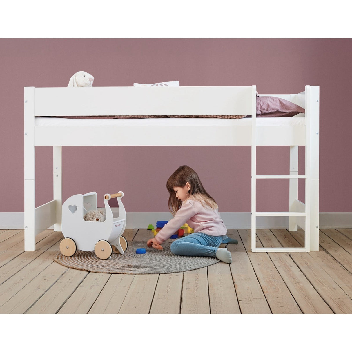 Manis-h White Huxie Halvhøj Bed - 200 Cm