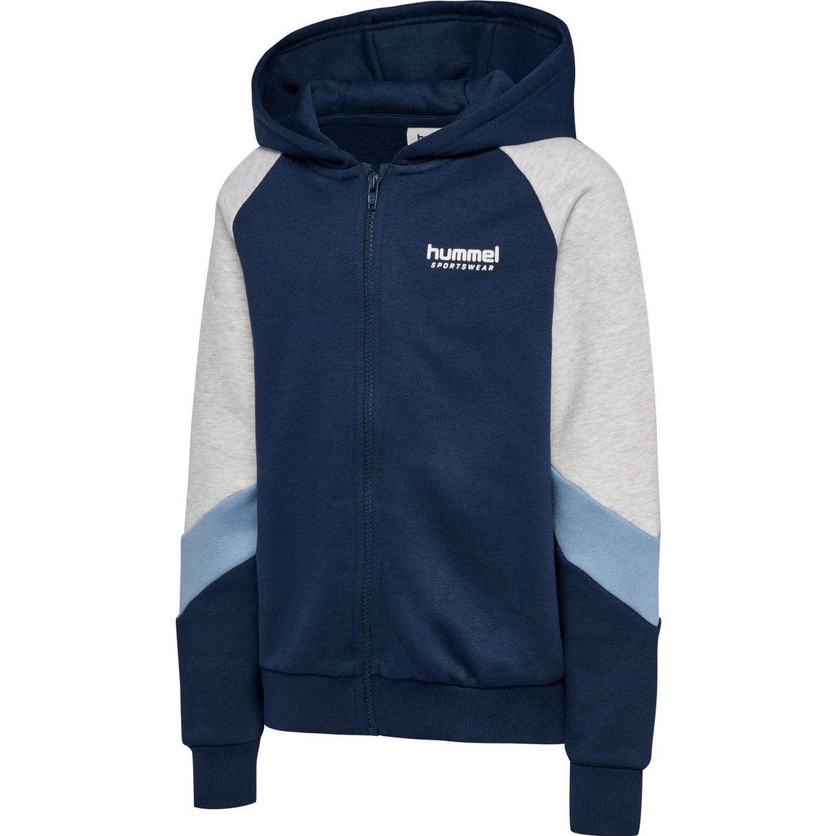 Hummel Dress Blues/Faded Denim Jr Loose Blocked Zip Hoodie