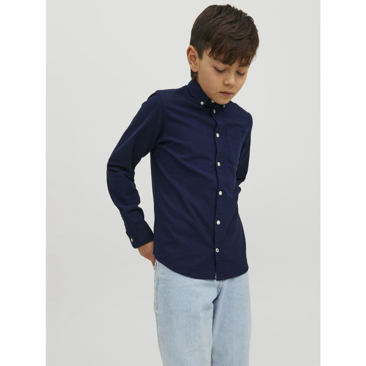 Jack & Jones Junior Navy Blazer Jjeoxford Shirt L/S Noos Jnr