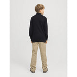 Jack & Jones Junior Black Jjeemil Knit Half Zip Noos Jnr