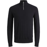 Jack & Jones Junior Black Jjeemil Knit Half Zip Noos Jnr