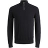 Jack & Jones Junior Black Jjeemil Knit Half Zip Noos Jnr