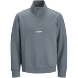 Jack & Jones Junior Blue Mirage Jjesoho Sweat Quarter Zip Hn Noos Jnr