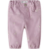 Name It Dawn Pink Flower Emb Nbfrose Loose R Twi Pants 1717-Yf B