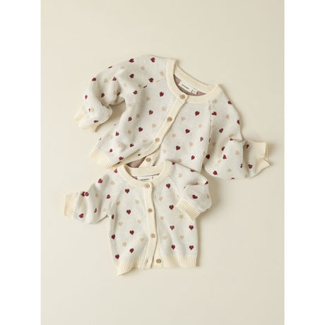 Lil'Atelier Turtledove Red Heart Nbfsaran Ls Knit Card Heart Lil