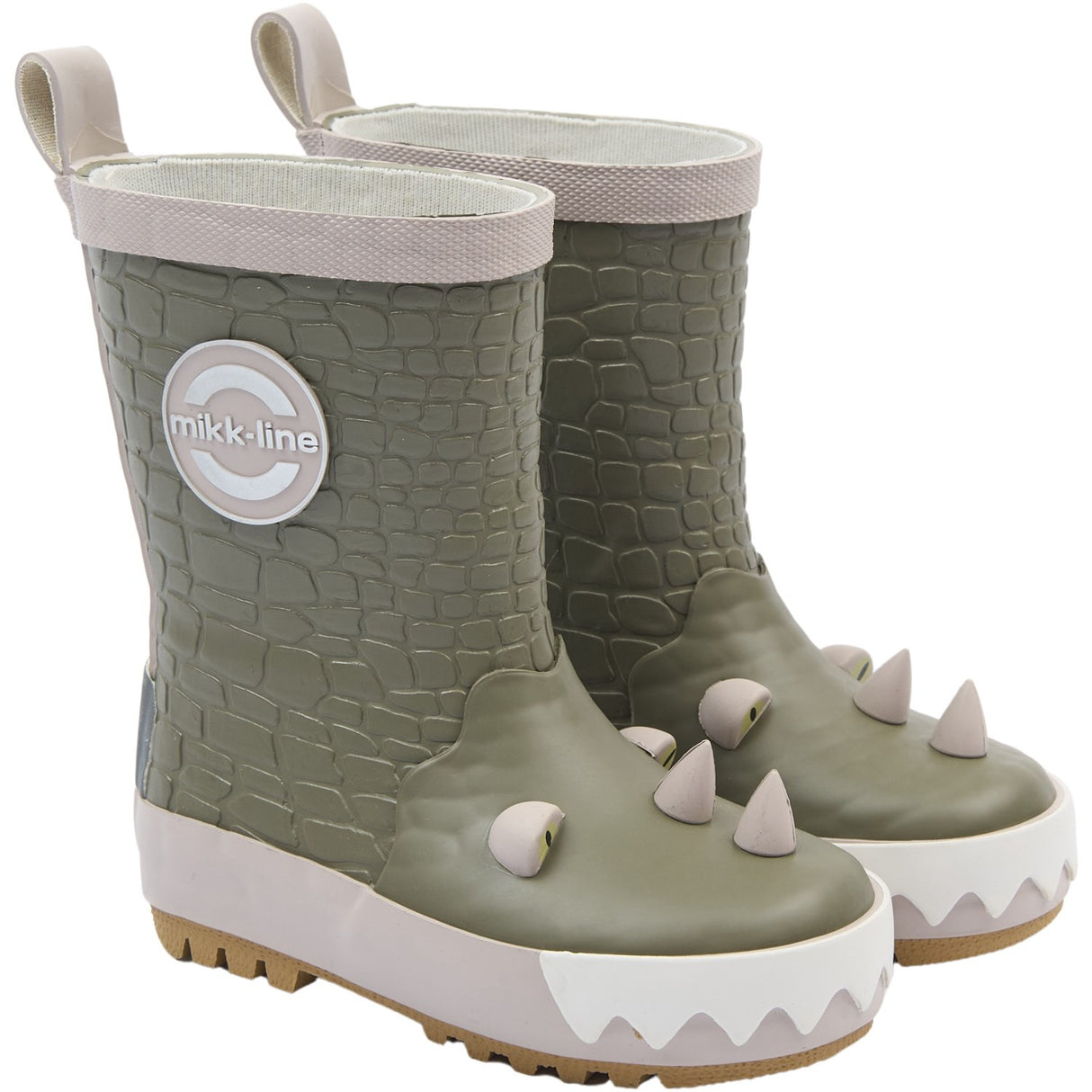 Mikk-Line Dusty Olive Wellies 3D Dragon